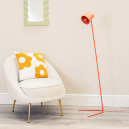 ValueLights Lark Coral Peach Metal Slimline LED Floor Lamp - Pink - Wilko - thumbnail 4