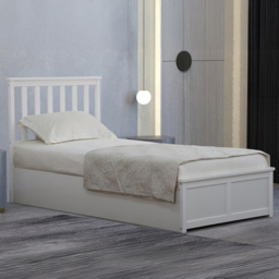 Home Treats Single White Wooden Ottoman Bed - Wilko