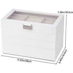 H&O Direct 4 Tier White Jewellery Box - Size: 18.5 x 28 x 16.5cm - Wilko - thumbnail 6