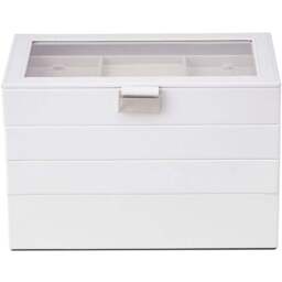 H&O Direct 4 Tier White Jewellery Box - Size: 18.5 x 28 x 16.5cm - Wilko - thumbnail 1