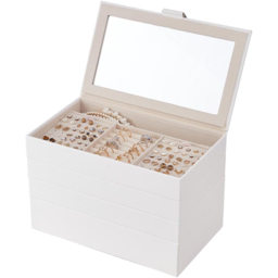 H&O Direct 4 Tier White Jewellery Box - Size: 18.5 x 28 x 16.5cm - Wilko - thumbnail 3