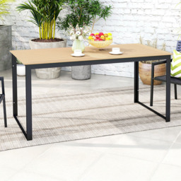 Outsunny 6 Seater Slate Top Teak Garden Table - Yellow - Wilko