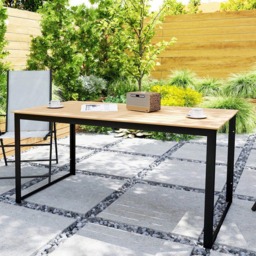 Outsunny 6 Seater Slate Top Teak Garden Table - Yellow - Wilko - thumbnail 6