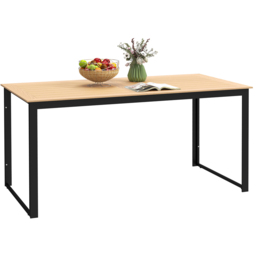 Outsunny 6 Seater Slate Top Teak Garden Table - Yellow - Wilko - thumbnail 3