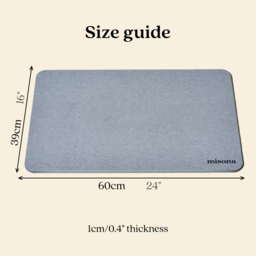 Misona Grey Diatomite Stone Bath Mat 39 x 60cm - Wilko - thumbnail 7