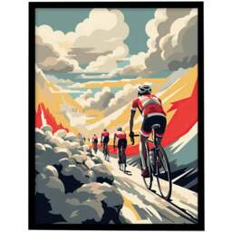 Artery8 Paris Roubaix Hell Haute Cycle Tour Road Race Framed Wall Art Print 30 x 41cm - Size: 43.3 x 33.3 x 1.5cm - Multi - Wilko - thumbnail 1