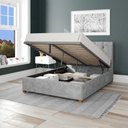 Aspire Hepburn Small Double Silver Kimiyo Linen Ottoman Bed - Aspire Beds - Wilko - thumbnail 3