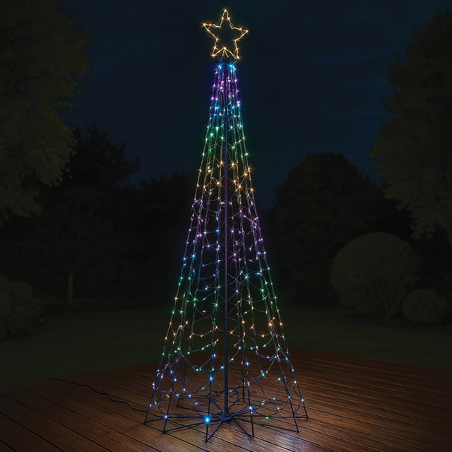 Xmas Haus 415 RGB Micro Seed LED Hard Surface Flagpole Light Tower with Star Topper 8ft - Size: 2400 x 1050 x 1050cm - Black - Wilko - image 1