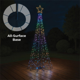 Xmas Haus 415 RGB Micro Seed LED Hard Surface Flagpole Light Tower with Star Topper 8ft - Size: 2400 x 1050 x 1050cm - Black - Wilko - thumbnail 4