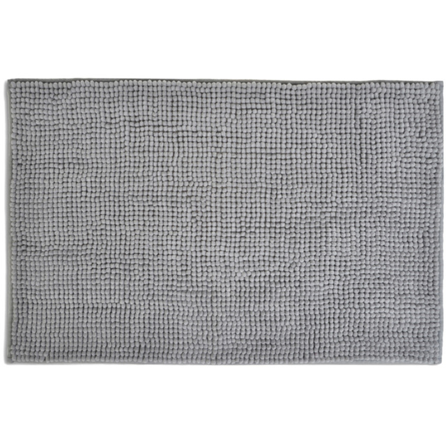 Allure Bath Fashions Dove Grey Chenille Microfibre Supersoft Non-Slip Bobble Bath Mat 60 x 90cm - Silver - Wilko - image 1