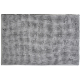 Allure Bath Fashions Dove Grey Chenille Microfibre Supersoft Non-Slip Bobble Bath Mat 60 x 90cm - Silver - Wilko - thumbnail 1