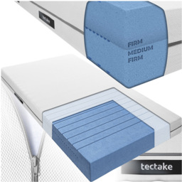 tectake Sky Single 2 in 1 Firmness Level 3D Mesh Cover Mattress - White - Wilko - thumbnail 3