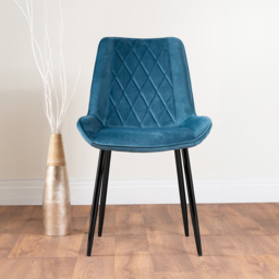 Furniturebox Elissa Cesano Marble Effect 2 Seater Round Dining Set White Blue and Black - Wilko - thumbnail 5