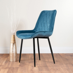 Furniturebox Elissa Cesano Marble Effect 2 Seater Round Dining Set White Blue and Black - Wilko - thumbnail 4
