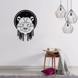 Decortie Black Minimalist Metal Modern Bear Theme Wall Art - Size: 60 x 44 x 0.3cm - Wilko - thumbnail 3