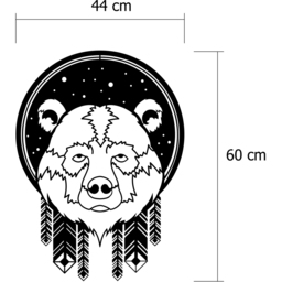 Decortie Black Minimalist Metal Modern Bear Theme Wall Art - Size: 60 x 44 x 0.3cm - Wilko - thumbnail 5