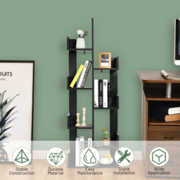 Costway 8 Shelf Black Tree Shaped Bookshelf - Size: 153 x 32 x 11cm - Wilko - thumbnail 7