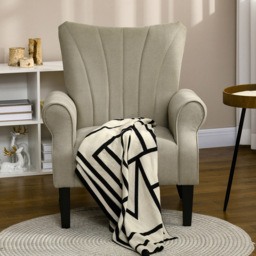 Portland Beige High Back Accent Chair - Size: Single - Cream - Wilko - thumbnail 7