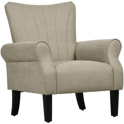 Portland Beige High Back Accent Chair - Size: Single - Cream - Wilko - thumbnail 3