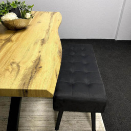Portland 4 Seater Velvet Wooden Dining Set with Bench Brown and Black - Multi - Wilko - thumbnail 7