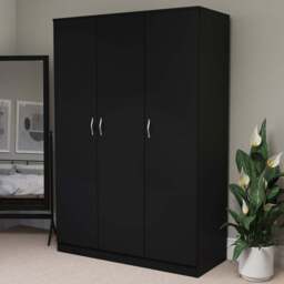 Vida Designs Riano 3 Door Black Wardrobe - Wilko - thumbnail 1