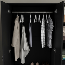 Vida Designs Riano 3 Door Black Wardrobe - Wilko - thumbnail 7