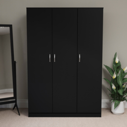 Vida Designs Riano 3 Door Black Wardrobe - Wilko - thumbnail 4