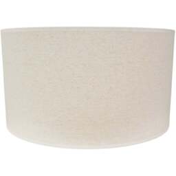 ValueLights Eva Linen Large Drum Shade with White Trim - Size: 25 x 45 x 45cm - Cream - Wilko