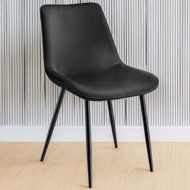 tectake Monroe Set of 8 Black Velvet Dining Chair - Wilko - image 1