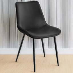 tectake Monroe Set of 8 Black Velvet Dining Chair - Wilko - thumbnail 1