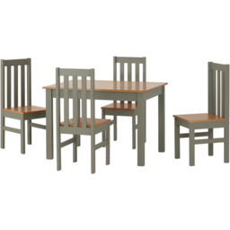 Seconique Ludlow Oak Effect 4 Seater Dining Table Set Green - Multi - Wilko - thumbnail 3