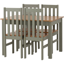 Seconique Ludlow Oak Effect 4 Seater Dining Table Set Green - Multi - Wilko - thumbnail 4