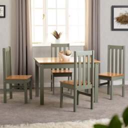 Seconique Ludlow Oak Effect 4 Seater Dining Table Set Green - Multi - Wilko