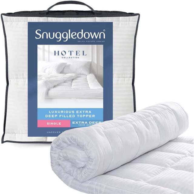 Snuggledown Single Luxurious Hotel Mattress Topper - White - Wilko - image 1
