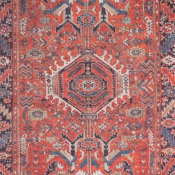 Kukoon Vintage Persian Inspired Terracotta Red Washable Rug 80 x 150cm - Wilko - thumbnail 4