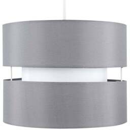 ValueLights Sophia 2-Tier Grey and White Small Ceiling Light Shade - Size: 26 x 19 x 26cm - Wilko