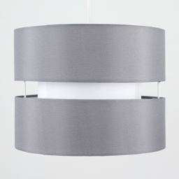 ValueLights Sophia 2-Tier Grey and White Small Ceiling Light Shade - Size: 26 x 19 x 26cm - Wilko - thumbnail 4