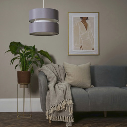 ValueLights Sophia 2-Tier Grey and White Small Ceiling Light Shade - Size: 26 x 19 x 26cm - Wilko - thumbnail 7