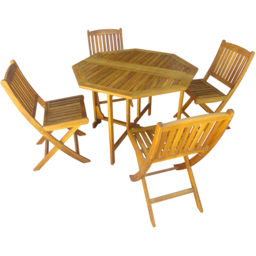 Garden Gear 4 Seater Acacia Dining Set - Brown - Wilko - thumbnail 4