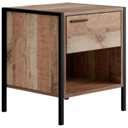 Hoxton Single Drawer Oak Bedside Table - Brown - LPD Home - Wilko - thumbnail 3
