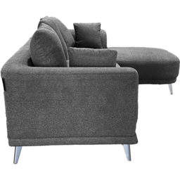 DS Living The Nova 3 Seater Grey Fabric Right Hand Corner Lounger Sofa - Wilko - thumbnail 7