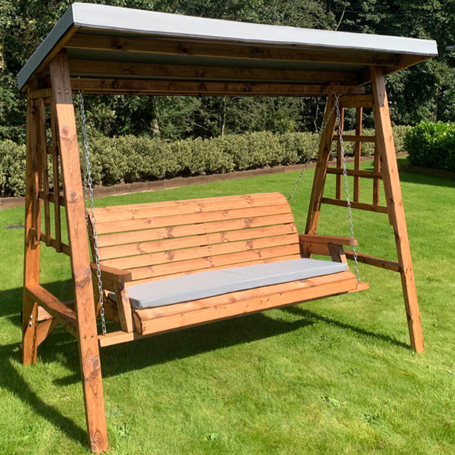 Charles Taylor Dorset 3 Seater Swing with Grey Cushions and Roof Cover - Wilko - image 1