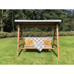 Charles Taylor Dorset 3 Seater Swing with Grey Cushions and Roof Cover - Wilko - thumbnail 6