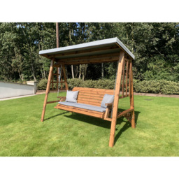 Charles Taylor Dorset 3 Seater Swing with Grey Cushions and Roof Cover - Wilko - thumbnail 7