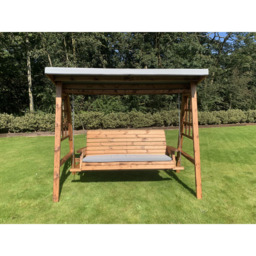Charles Taylor Dorset 3 Seater Swing with Grey Cushions and Roof Cover - Wilko - thumbnail 4