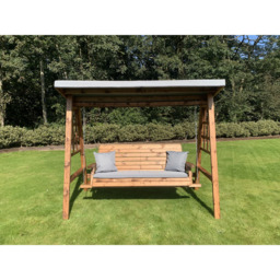Charles Taylor Dorset 3 Seater Swing with Grey Cushions and Roof Cover - Wilko - thumbnail 5