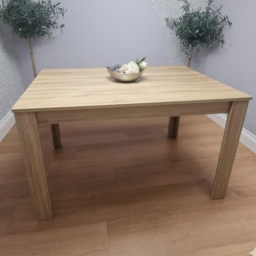 Portland 6 Seater Dining Set Oak Effect and Grey - Beige - Wilko - thumbnail 3
