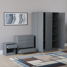 Vida Designs Riano Grey 3 Piece Bedroom Furniture Set - Wilko - thumbnail 6