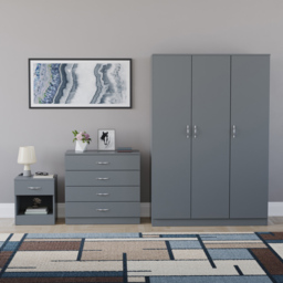 Vida Designs Riano Grey 3 Piece Bedroom Furniture Set - Wilko - thumbnail 3