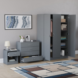 Vida Designs Riano Grey 3 Piece Bedroom Furniture Set - Wilko - thumbnail 5